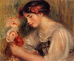 Ренуар Девушка с цветами Портрет Габриэль 1900г